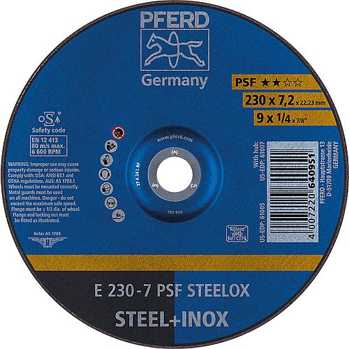 Grinding disc PSF Universal line, cranked, for stainless steel (INOX) and steel Standard 2