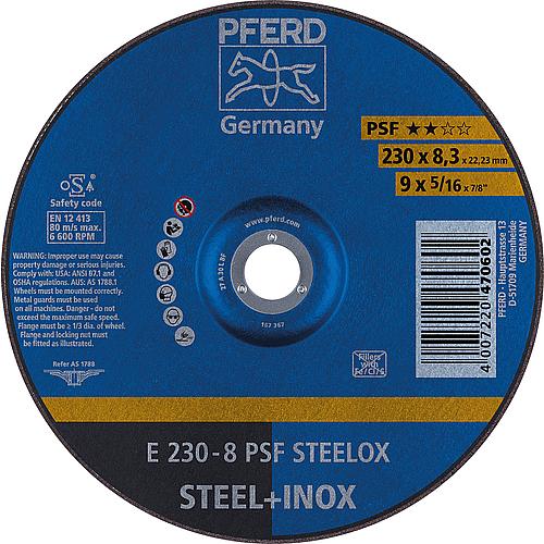 Grinding disc PSF Universal line, cranked, for stainless steel (INOX) and steel Standard 4