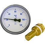 Bimetal thermometer blue, ø 63 mm, axial, DN15 (1/2")