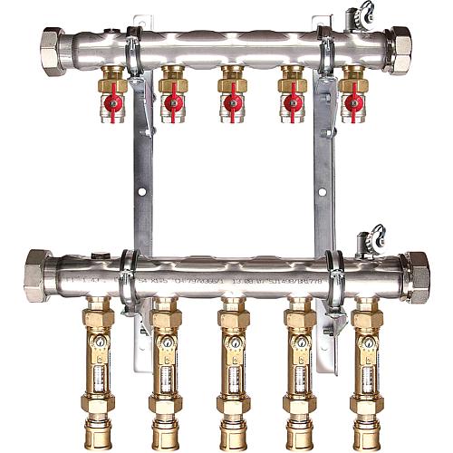 Brine manifold e-class, model 38 VA, stainless steel, DN50 (2“), with flow controller