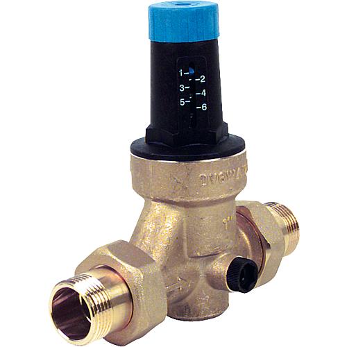Pressure reducer made of brass with threaded nozzles Standard 1
