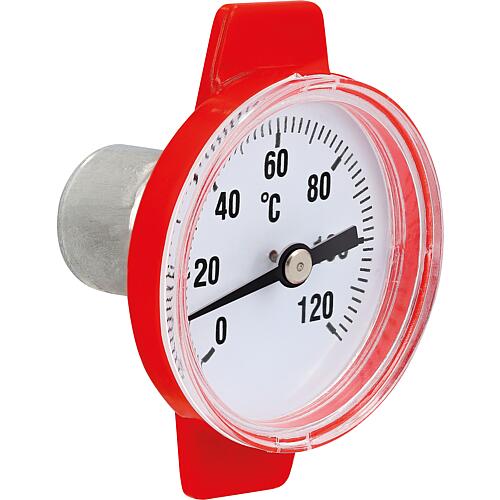 Thermometre rouge convient pour robinet spherique T-isolation type fileté et bride,echelle 0-120°C