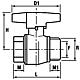 Ball valve, IT x ET with butterfly handle Standard 2