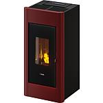Pellet stove Sweet 7 Air basic unit with red metal casing, 7 KW