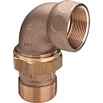 Raccord fileté en bronze 
Union coudé 90° (filetage fem. x filetage mâle) type 3088 à joint plat