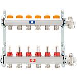 Underfloor heating manifold DN 25 (1”) stainless steel, type 918 CB, Eclipse