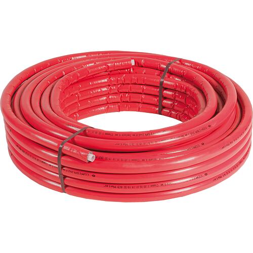 PE-RT multilayer composite pipe with red insulation (6 mm) in rolls Standard 1