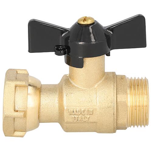 Brass ball valve DN 20 (3/4") AG x DN 20 (3/4") ÜWM, with butterfly handle Standard 1