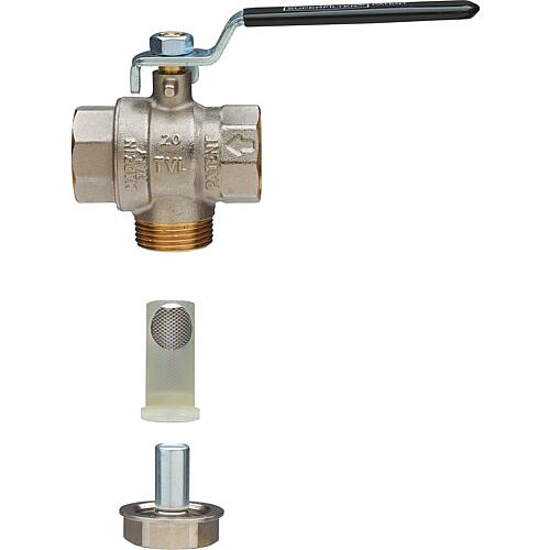Brass ball valve with filter and solenoid, steel lever Black Anwendung 2