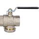 Brass ball valve with filter and solenoid, steel lever Black Standard 1