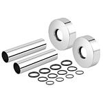 Individual rosette and panelling set for designer radiator taps, chrome-plated