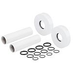 Single rosette and panelling set for designer radiator taps, white