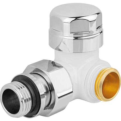 Thermostat valves 130 TB D, white, angled corner, right Standard 1