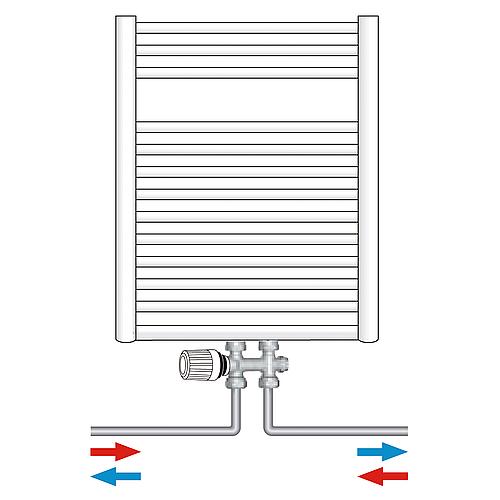 Thermostatic valve body Multilux for lower two-point connection Standard 3