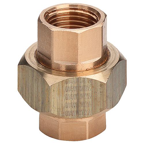 Rotguss-Gewindefitting Rohrverschraubung flach dichtend Typ 3330, 3/8" (I/I)