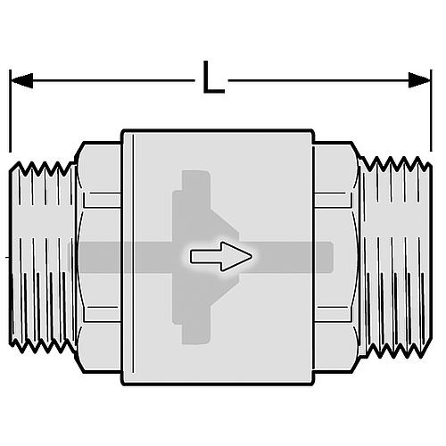 Non-return valve, ET on both sides, max. 110°C