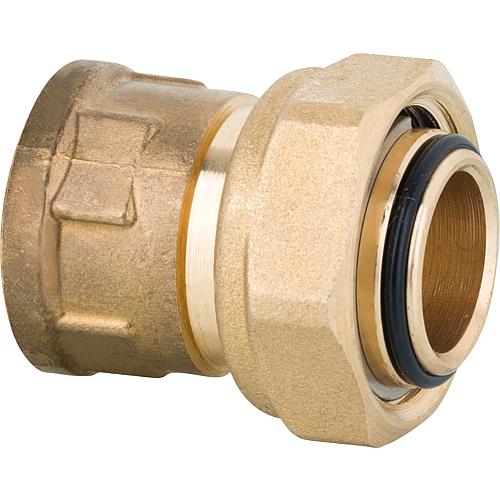 Screw connector with rot. nut Straight IT x IT 1/2 IT x Eurocone brass, bare