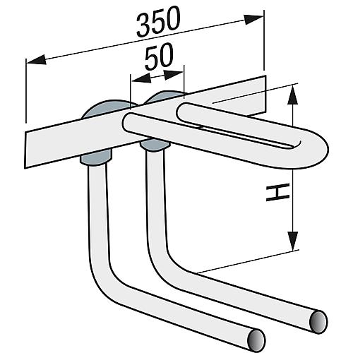 Wandanbindung mit Heizkörperanschlüssen