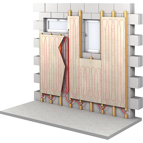 Wall heating / cooling dry construction system