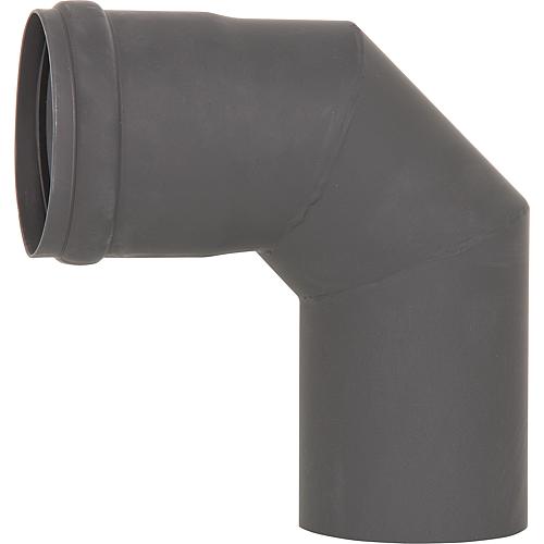 Pellet flue gas pipe elbow 90¦ Diameter 80mm, painted with silicon seal