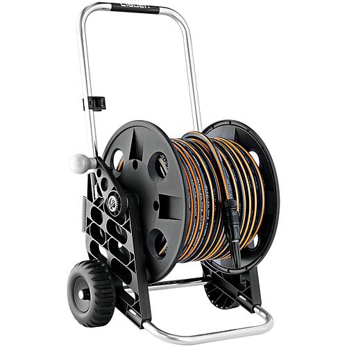 Plastic/aluminium hose trolley, Genius set 
with 30 m hose and spray nozzle Standard 1