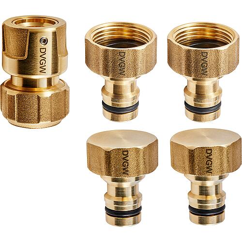 GEKA plus kit de base eau potable 1/2", 2x sections de tuyau 1/2", connecteur de robinet 3/4"