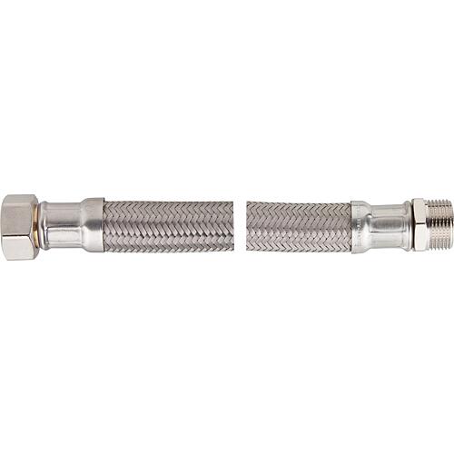 Flexible braided hose DVGW with stainless steel braiding 500mm 3/4" sl. nut x male thread"