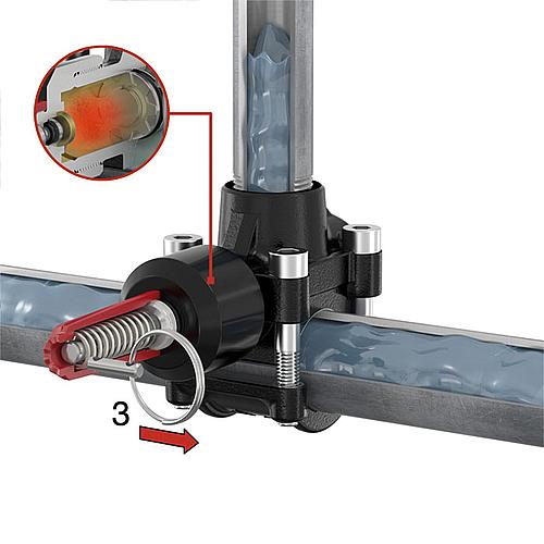 Flamco T-plus explosion clamp for steel pipes Anwendung 4