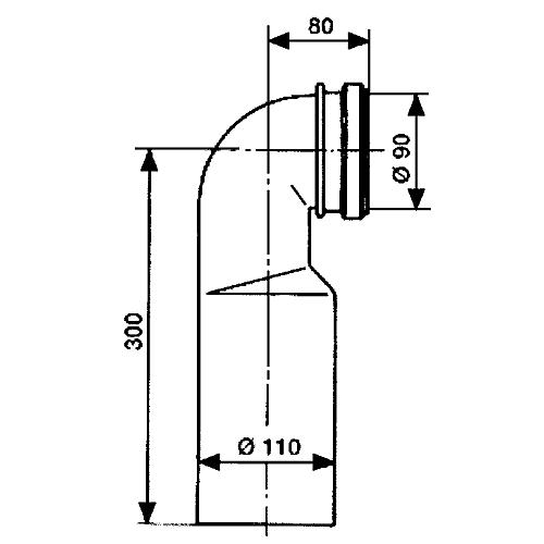 PE-Wand-WC-Anschlussbogen 90° Standard 2