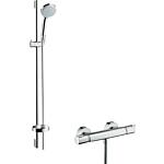  Shower set with Ecostat Comfort thermostat, Croma 100 Vario and Unica´C shower rail