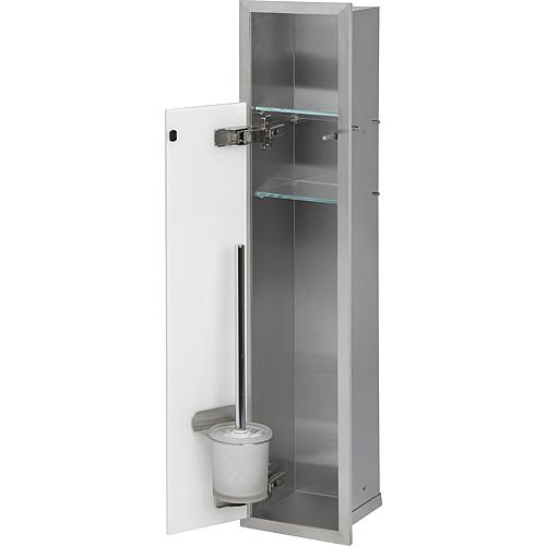 Built-in stainless steel toilet container, enclosed 800, 1 glass door Standard 2
