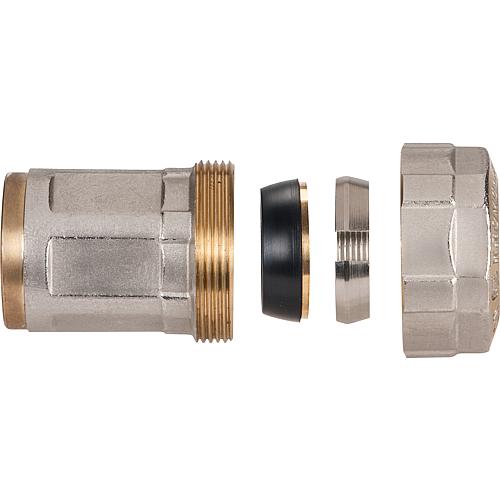 Brass clamp connector for steel pipe DN 10 (3/8“) to DN 50 (2“), transition piece IT Anwendung 5