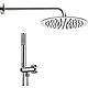 Action shower set: head shower, round, Ø 250 mm, wall connection pipe 300 mm, hose for hand-held shower in chrome