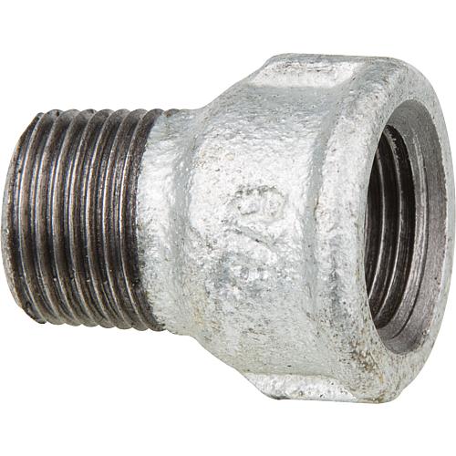 Malleable cast iron fitting, galvanised No. 526 extension, Ø 3/8 x 30
