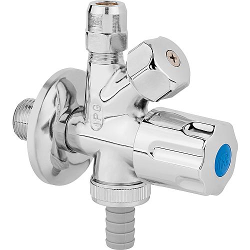 Device connection valve Combi-angled (polished chrome) 1/2" x 10"