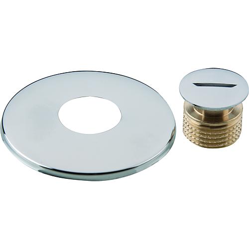Chrome-plated fitting
Blind plug with collar
