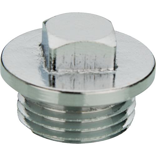 Chrome-plated fitting plug with square (ET) Standard 1