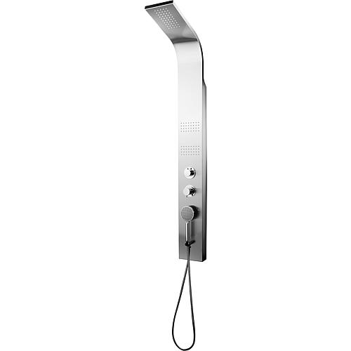 Wall-mounted shower panel Esila, with mixer, brushed stainless steel