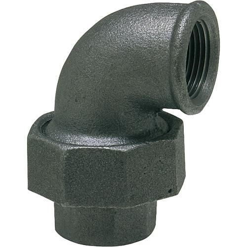 Malleable cast iron fitting, black elbow connector (IT x IT) Standard 1