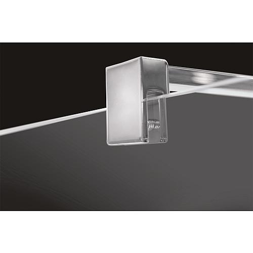 Eloa walk-in shower enclosure, 1 hinged panel, 1 side panel with stabilising rod Anwendung 1