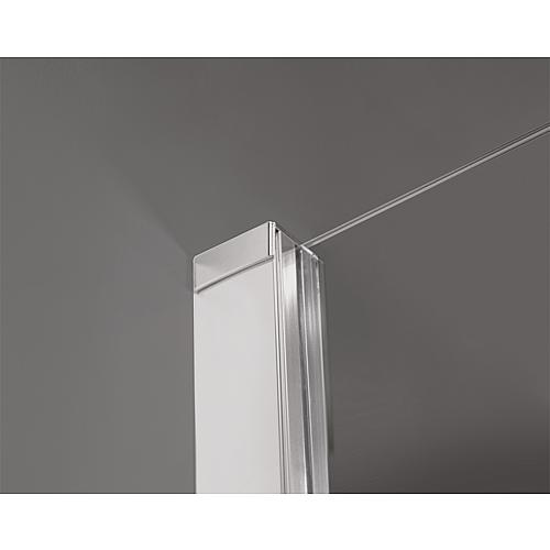 Eloa walk-in shower enclosure, 1 hinged panel, 1 side panel with stabilising rod Anwendung 2