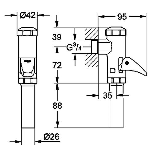Ersatzteile für WC Druckspüler Typ DAL-Voll-Automatic Standard 1