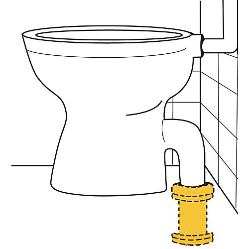 PE toilet connector with seal Standard 2