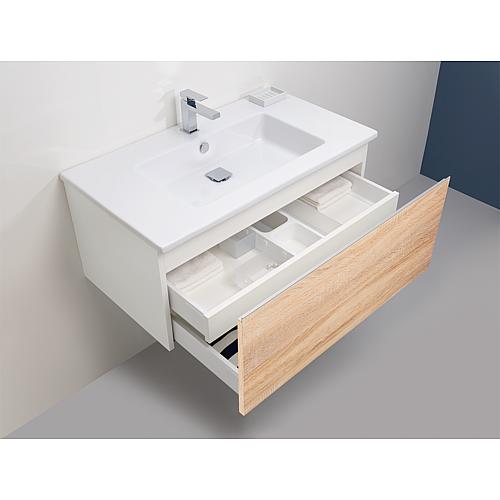 Washbasin base cabinet ELA with ceramic washbasin