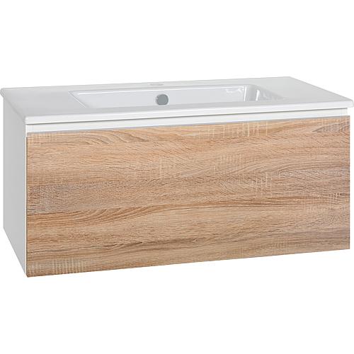 Washbasin base cabinet ELA with ceramic washbasin