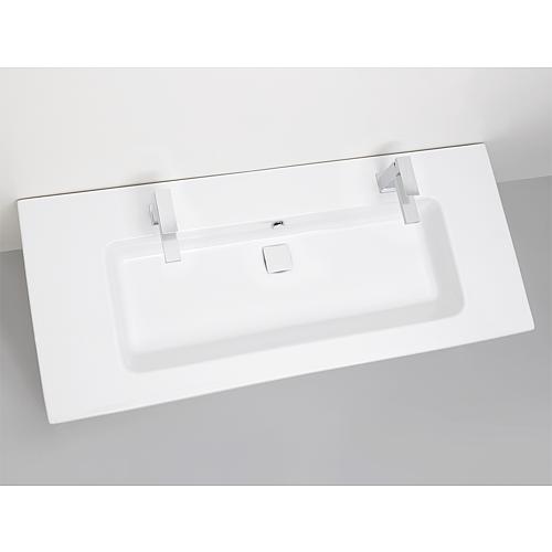 Base cabinet + washbasin in ceramic ELA, body white smt, front rough-sawn oak, 1210x420x510 mm