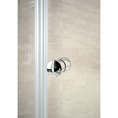 Corner shower cubicle Alpha 2, 2 sliding doors and 2 glass fixtures Anwendung 3