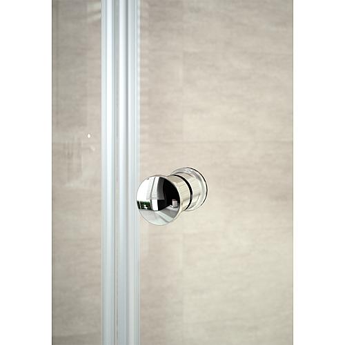 Alpha 2 corner shower cubicle, 1 sliding doors 3-piece and side wall Anwendung 2