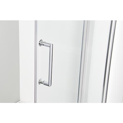 Quarter circle shower cubicle Elion 2.0, 2 sliding doors and 2 glass fixtures