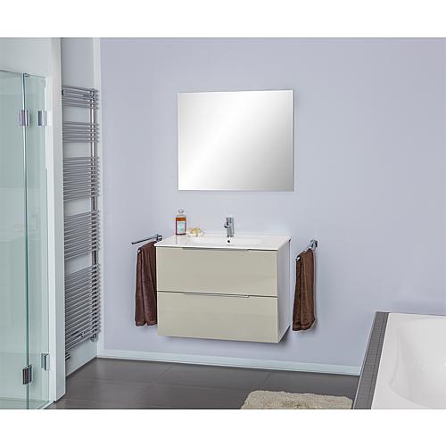 Bathroom furniture set Bali, high-gloss taupe, 2 drawers, width 810 mm